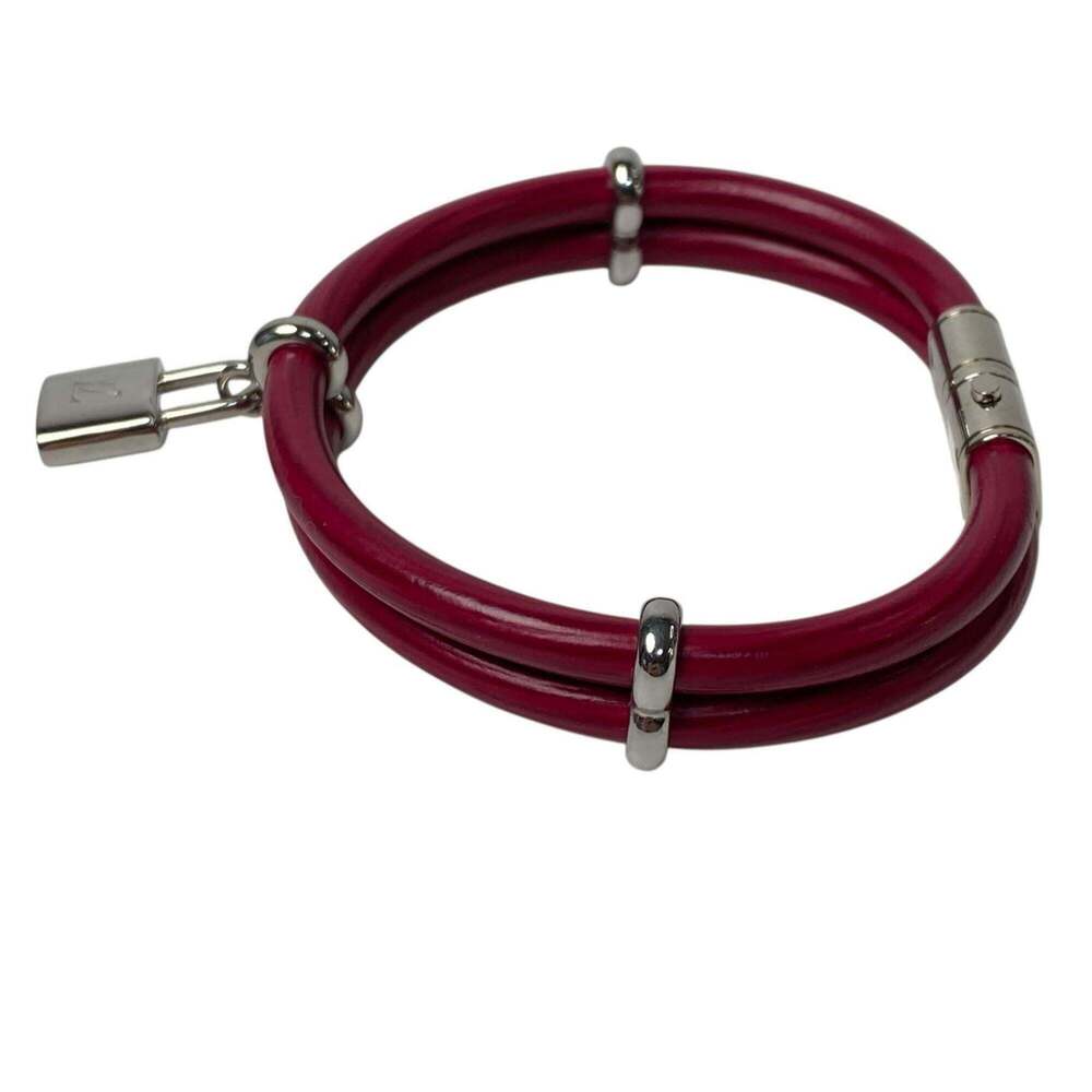 LOUIS VUITTON Red Leather Charm Bracelet - Picture 3 of 11